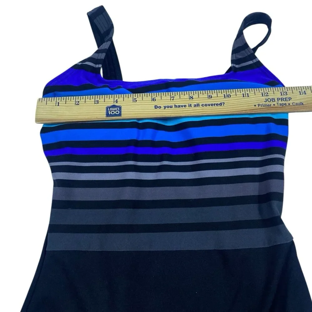 TYR Women DELRAY Aqua ControlFit 1pc SwimSuit - Navy Turquoise‎ - Size 8 - $80
